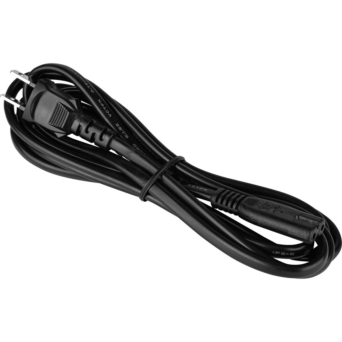 AC Power Cord NEMA 115P to IEC60320C7 18 Gauge 2C 7A 125V Black 6.5 ft.